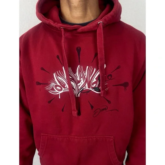 COTTON HERITAGE • Red/White Dime Graffiti Style Oakland Tree Graphic Hoodie, L - Picture 2 of 13